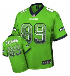 Men's Nike Seattle Seahawks #89 Doug Baldwin Elite Green Drift Fashion NFL Jersey
