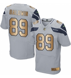 Men's Nike Seattle Seahawks #89 Doug Baldwin Elite Grey/Gold Alternate NFL Jersey
