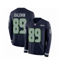 Men's Nike Seattle Seahawks #89 Doug Baldwin Limited Navy Blue Therma Long Sleeve NFL Jersey
