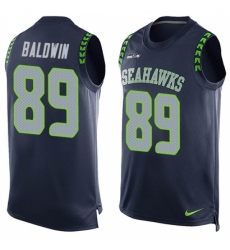 Men's Nike Seattle Seahawks #89 Doug Baldwin Limited Steel Blue Player Name & Number Tank Top NFL Jersey