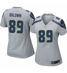 Women's Nike Seattle Seahawks #89 Doug Baldwin Game Grey Alternate NFL Jersey