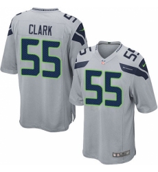 Men's Nike Seattle Seahawks #55 Frank Clark Game Grey Alternate NFL Jersey