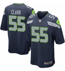 Men's Nike Seattle Seahawks #55 Frank Clark Game Steel Blue Team Color NFL Jersey