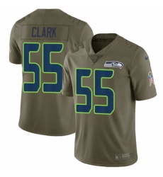 Men's Nike Seattle Seahawks #55 Frank Clark Limited Olive 2017 Salute to Service NFL Jersey