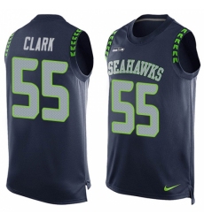 Men's Nike Seattle Seahawks #55 Frank Clark Limited Steel Blue Player Name & Number Tank Top NFL Jersey