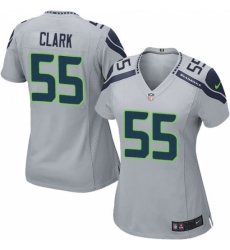 Women's Nike Seattle Seahawks #55 Frank Clark Game Grey Alternate NFL Jersey