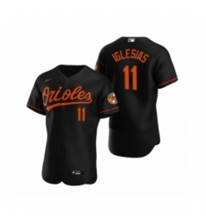 Men's Baltimore Orioles #11 Jose Iglesias Nike Black Authentic 2020 Alternate Jersey