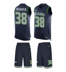 Men's Nike Seattle Seahawks #38 Tre Madden Limited Steel Blue Tank Top Suit NFL Jersey