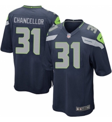 Men's Nike Seattle Seahawks #31 Kam Chancellor Game Steel Blue Team Color NFL Jersey