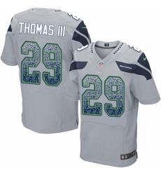 Men's Nike Seattle Seahawks #29 Earl Thomas III Elite Grey Alternate Drift Fashion NFL Jersey