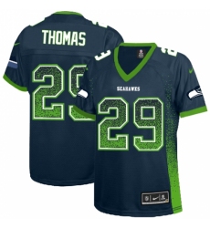 Women's Nike Seattle Seahawks #29 Earl Thomas III Elite Navy Blue Drift Fashion NFL Jersey