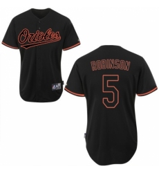 Men's Majestic Baltimore Orioles #5 Brooks Robinson Replica Black Fashion MLB Jersey