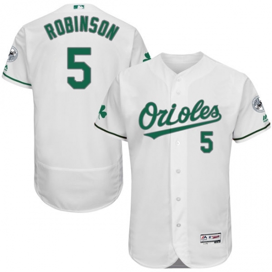 Men's Majestic Baltimore Orioles #5 Brooks Robinson White Celtic Flexbase Authentic Collection MLB Jersey Men's Majestic Baltimore Orioles #5 Brooks Robinson White Celtic Flexbase Authentic Collection MLB Jersey