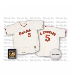 Men's Mitchell and Ness Baltimore Orioles #5 Brooks Robinson Replica White Throwback MLB Jersey Men's Mitchell and Ness Baltimore Orioles #5 Brooks Robinson Replica White Throwback MLB Jersey