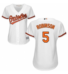 Women's Majestic Baltimore Orioles #5 Brooks Robinson Replica White Home Cool Base MLB Jersey Women's Majestic Baltimore Orioles #5 Brooks Robinson Replica White Home Cool Base MLB Jersey