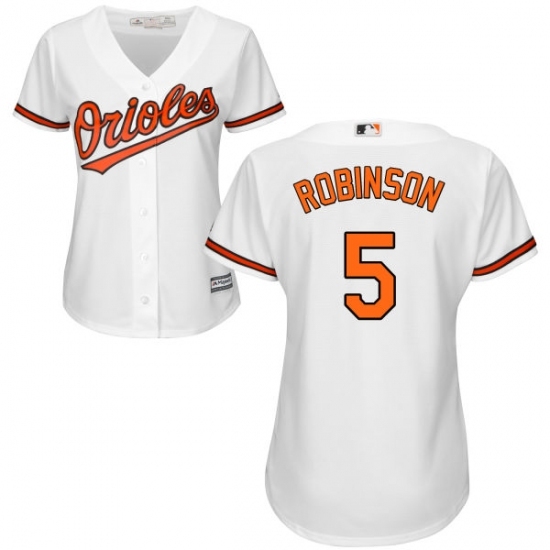 Women's Majestic Baltimore Orioles #5 Brooks Robinson Replica White Home Cool Base MLB Jersey Women's Majestic Baltimore Orioles #5 Brooks Robinson Replica White Home Cool Base MLB Jersey