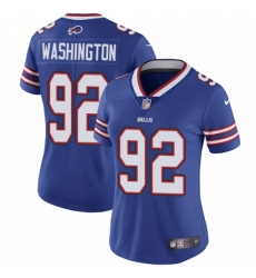 Women's Nike Buffalo Bills #92 Adolphus Washington Royal Blue Team Color Vapor Untouchable Limited Player NFL Jersey