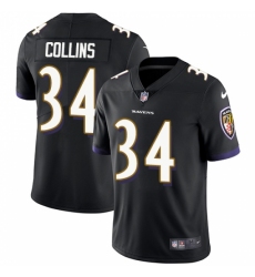 Men's Nike Baltimore Ravens #34 Alex Collins Black Alternate Vapor Untouchable Limited Player NFL Jersey