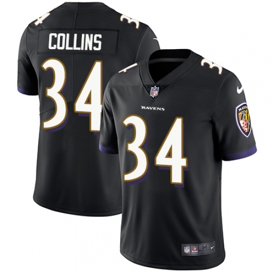 Men's Nike Baltimore Ravens #34 Alex Collins Black Alternate Vapor Untouchable Limited Player NFL Jersey Men's Nike Baltimore Ravens #34 Alex Collins Black Alternate Vapor Untouchable Limited Player NFL Jersey