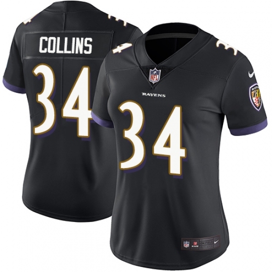 Women's Nike Baltimore Ravens #34 Alex Collins Black Alternate Vapor Untouchable Limited Player NFL Jersey Women's Nike Baltimore Ravens #34 Alex Collins Black Alternate Vapor Untouchable Limited Player NFL Jersey