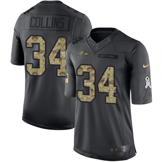 Youth Nike Baltimore Ravens #34 Alex Collins Limited Black 2016 Salute to Service NFL Jersey Youth Nike Baltimore Ravens #34 Alex Collins Limited Black 2016 Salute to Service NFL Jersey