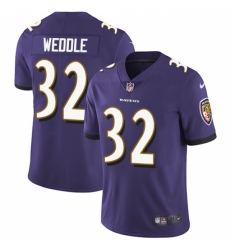 Men's Nike Baltimore Ravens #32 Eric Weddle Purple Team Color Vapor Untouchable Limited Player NFL Jersey