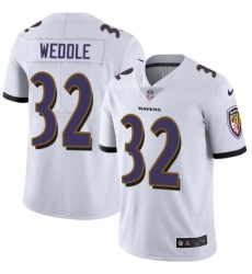 Men's Nike Baltimore Ravens #32 Eric Weddle White Vapor Untouchable Limited Player NFL Jersey