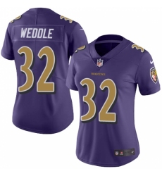 Women's Nike Baltimore Ravens #32 Eric Weddle Limited Purple Rush Vapor Untouchable NFL Jersey