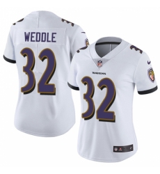 Women's Nike Baltimore Ravens #32 Eric Weddle White Vapor Untouchable Limited Player NFL Jersey