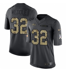 Youth Nike Baltimore Ravens #32 Eric Weddle Limited Black 2016 Salute to Service NFL Jersey