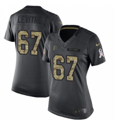 Women's Nike Atlanta Falcons #67 Andy Levitre Limited Black 2016 Salute to Service NFL Jersey