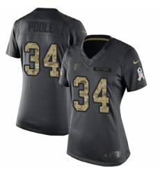 Women's Nike Atlanta Falcons #34 Brian Poole Limited Black 2016 Salute to Service NFL Jersey