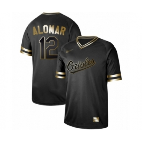 Men's Baltimore Orioles #12 Roberto Alomar Authentic Black Gold Fashion Baseball Jersey Men's Baltimore Orioles #12 Roberto Alomar Authentic Black Gold Fashion Baseball Jersey
