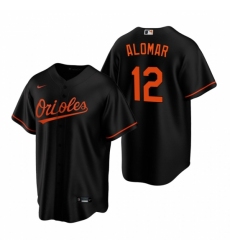 Men's Nike Baltimore Orioles #12 Roberto Alomar Black Alternate Stitched Baseball Jersey