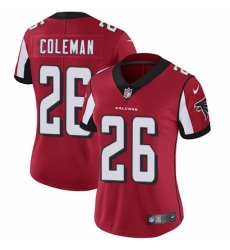 Women's Nike Atlanta Falcons #26 Tevin Coleman Red Team Color Vapor Untouchable Limited Player NFL Jersey