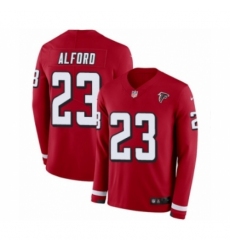 Men's Nike Atlanta Falcons #23 Robert Alford Limited Red Therma Long Sleeve NFL Jersey