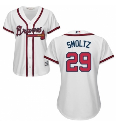 Women's Majestic Atlanta Braves #29 John Smoltz Replica White Home Cool Base MLB Jersey