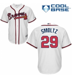 Youth Majestic Atlanta Braves #29 John Smoltz Replica White Home Cool Base MLB Jersey