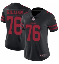 Women's Nike San Francisco 49ers #76 Garry Gilliam Black Vapor Untouchable Limited Player NFL Jersey