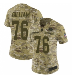 Women's Nike San Francisco 49ers #76 Garry Gilliam Limited Camo 2018 Salute to Service NFL Jersey