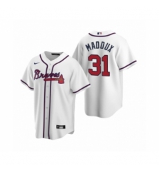 Men's Atlanta Braves #31 Greg Maddux Nike White 2020 Replica Home Jersey