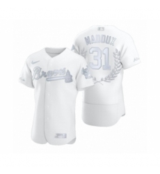 Men's Greg Maddux #31 Atlanta Braves White Awards Collection NL Cy Young Jersey