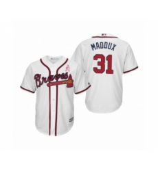 Men's Greg Maddux Atlanta Braves #31 White 2019 Mothers Day Cool Base Jersey