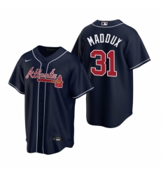 Men's Nike Atlanta Braves #31 Greg Maddux Navy Alternate Stitched Baseball Jersey