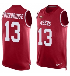 Men's Nike San Francisco 49ers #13 Aaron Burbridge Limited Red Player Name & Number Tank Top NFL Jersey