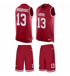 Men's Nike San Francisco 49ers #13 Aaron Burbridge Limited Red Tank Top Suit NFL Jersey