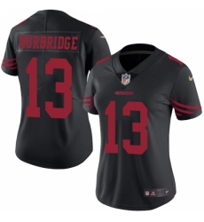 Women's Nike San Francisco 49ers #13 Aaron Burbridge Limited Black Rush Vapor Untouchable NFL Jersey
