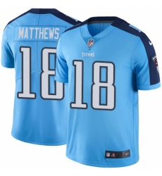 Men's Nike Tennessee Titans #18 Rishard Matthews Limited Light Blue Rush Vapor Untouchable NFL Jersey