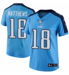 Women's Nike Tennessee Titans #18 Rishard Matthews Limited Light Blue Rush Vapor Untouchable NFL Jersey