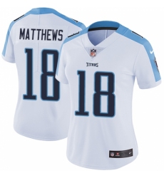 Women's Nike Tennessee Titans #18 Rishard Matthews White Vapor Untouchable Limited Player NFL Jersey
